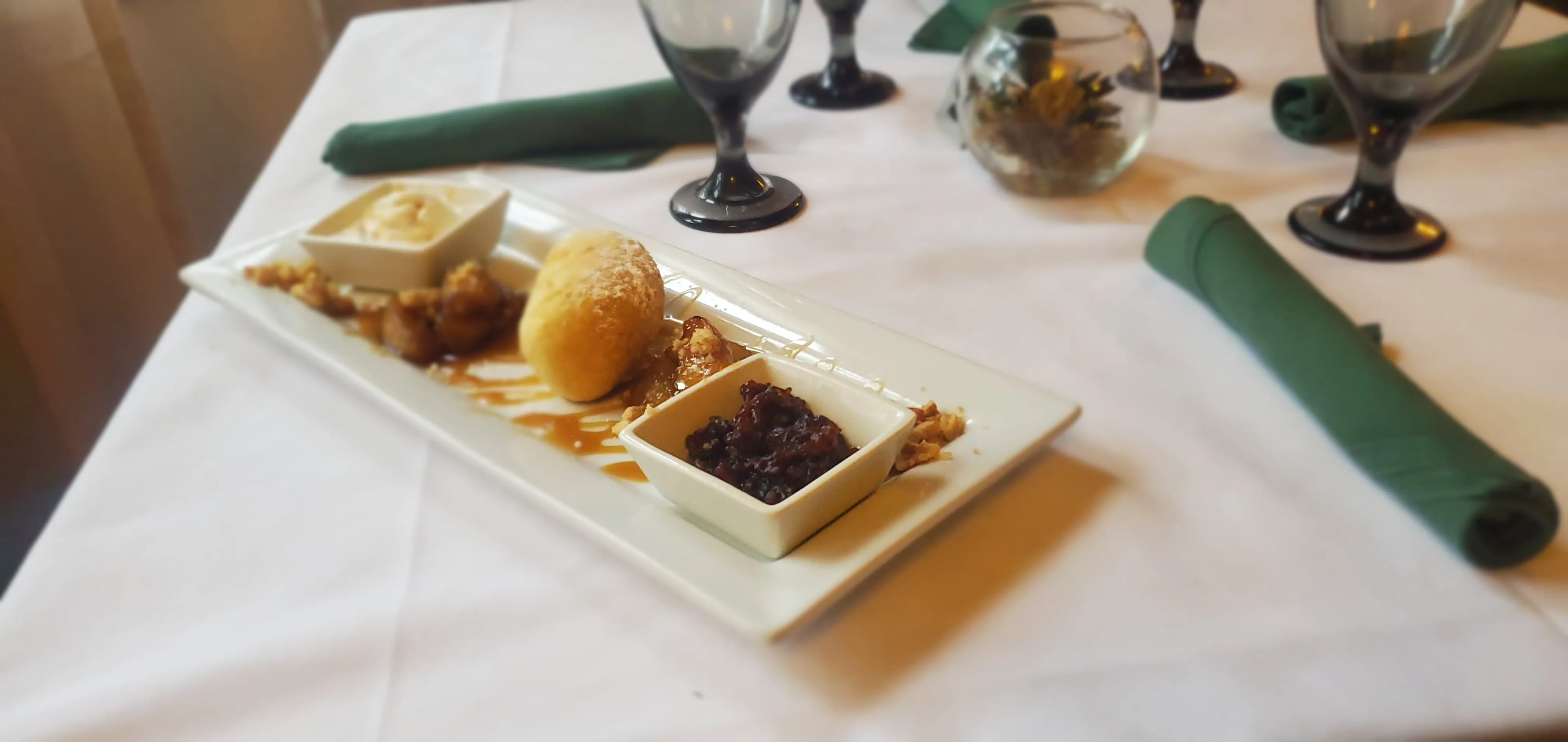 Photo of fine dining on a table in a restaurant