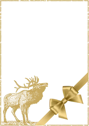 Decor: design of a deer and a ribbon