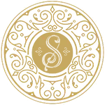 circular art deco design with S in the middle